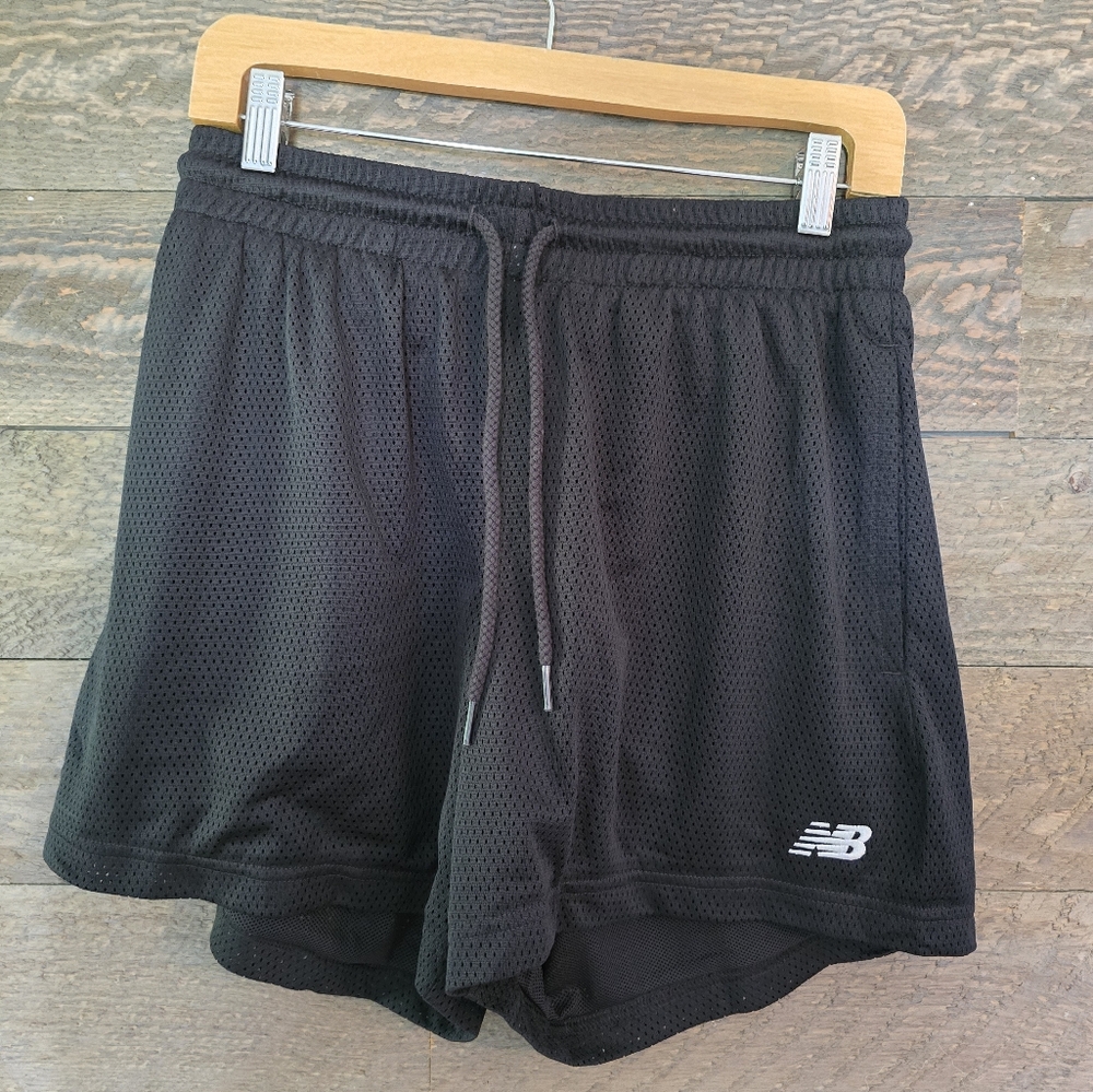 New Balance Black Athletic Shorts with Elastic Waistband